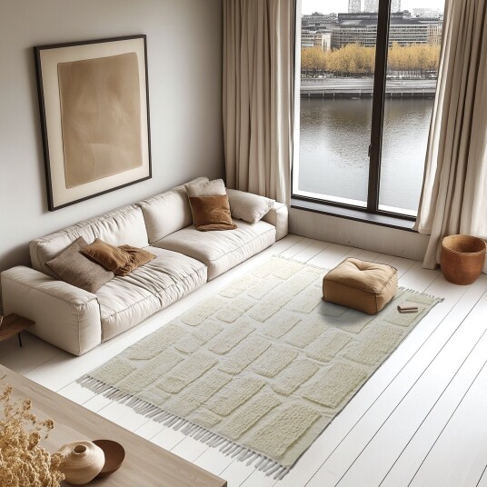 Ryetepper Cyrus Natural Cotton Shaggy off white Størrelse: 200 x 290 cm