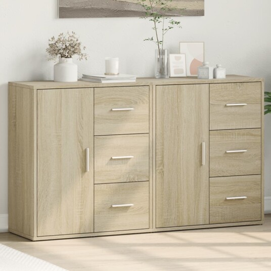 Skjenker 2 sonoma eik 60x31x70 cm konstruert tre