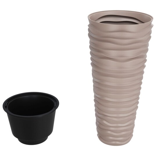vidaXL Plantekasse med avtakbar potte mocca 18 / 45 L PP rillet
