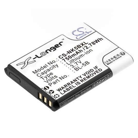 Nokia 6124 Classic batteri (750 mAh 3.7 V, Sort)