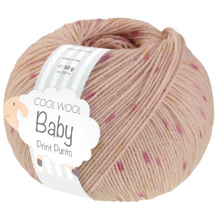 Lana Grossa Cool Wool Baby Garn Print Punto 370 Rosa/Rosa/Gul
