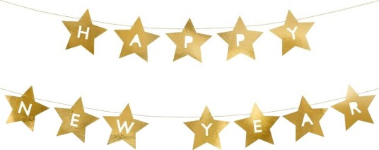 PartyDeco Happy New Year Girlander Stjerner PartyDeco Happy New Year Girlander Stjerner