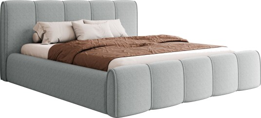 Varlinor Sengeramme 200x200 cm med Oppbevaring Lys grå