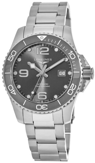 Longines Herreklokke L3.782.4.76.6 Hydroconquest Grå/Stål Ø43 mm Longines Herreklokke L3.782.4.76.6 Hydroconquest Grå/Stål Ø43 mm