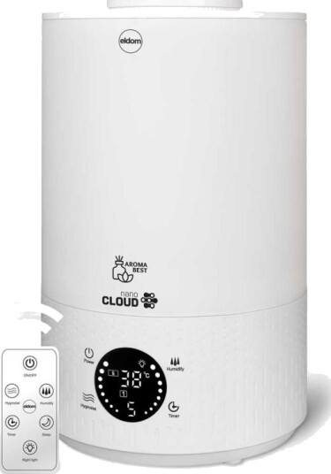 Selgro Ultrasonisk Luftfukter med Aromaterapi og LCD-skjerm NU40
