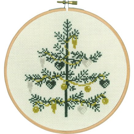 Permin Broderisett Dekorert tre Ø18cm