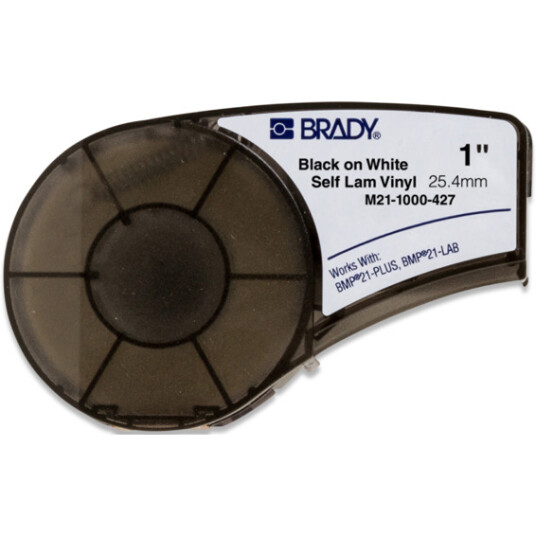 Brady M210 Selv-Lam Tape 25,4 mm Sort På Hvit