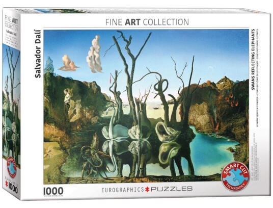 Eurographics Puslespill 1000 Brikker Svaner Reflekterer Elefanter
