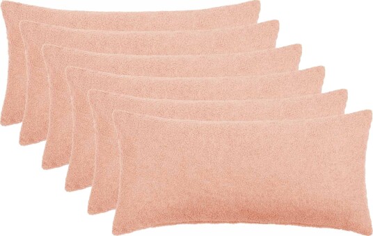 vidaXL Putetrekk 6 pcs HEERLEN Rosa 40 x 80 cm Bouclé