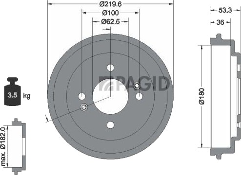 Bremsetrommel PAGID 61447N