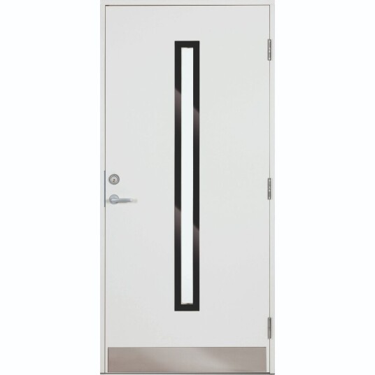 Harmonie Ytterdør langeby hvit 110x200 høyre m/sot gl sort/sølv gl.list