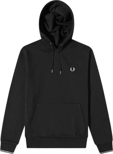 Fred Perry Tipped Hooded Sweatshirt - Black - XL