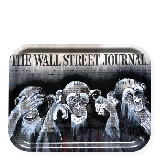 Lisa Törner Art Bordbrikke The Three Wise Monkeys 33x43 cm svart