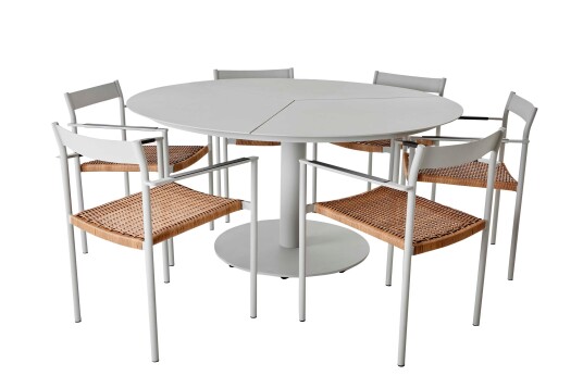 Brafab Peace & DK spisegruppe Lysegrå 6 stoler & bord 150 cm