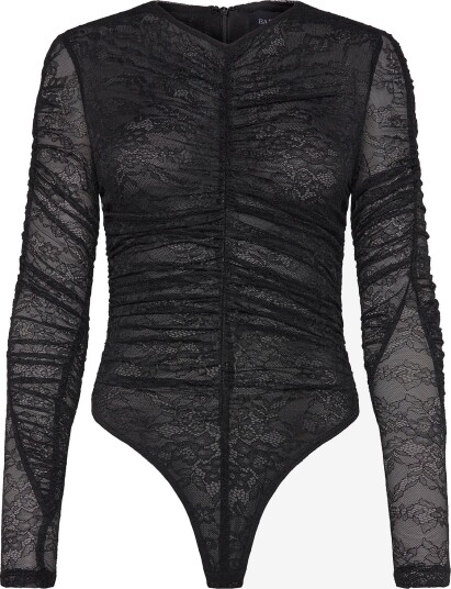 Bardot Brea Long Sleeve Lace Bodysuit BLACK 38