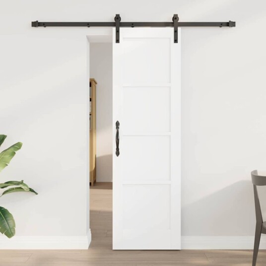 vidaXL Skyvedør med beslagsett Hvit 61x198.5 cm Solid tre furu