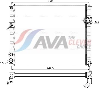 AVA COOLING SYSTEMS DN2482 Radiator motorkjøling AVA COOLING SYSTEMS DN2482 Radiator motorkjøling