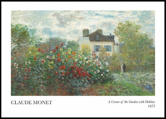 A Corner of the Garden with Dahlias Plakat Plakat / 30x40cm A Corner of the Garden with Dahlias Plakat Plakat / 30x40cm