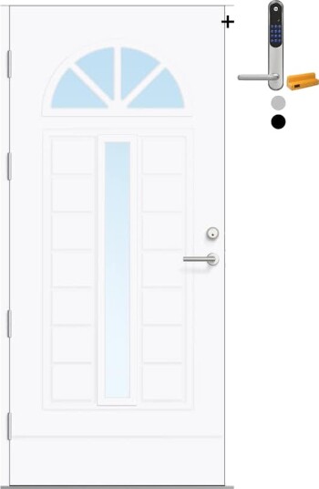 Ytterdør Bygg1 Fjell 13 Klarglass med Yale Doorman Classic Home