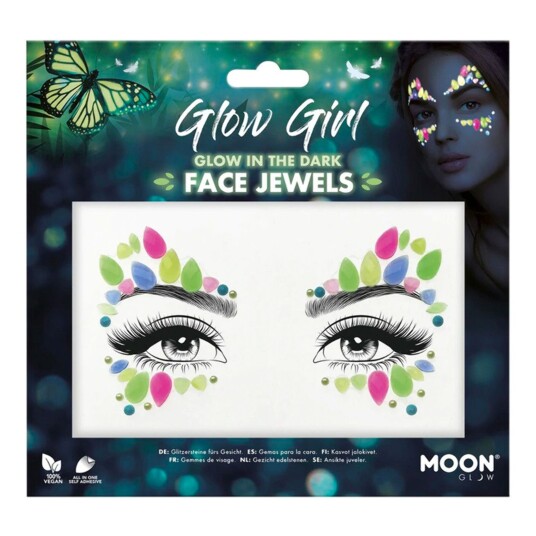 Smiffys Face Jewels Glow in the Dark Glow Girl Smiffys Face Jewels Glow in the Dark Glow Girl