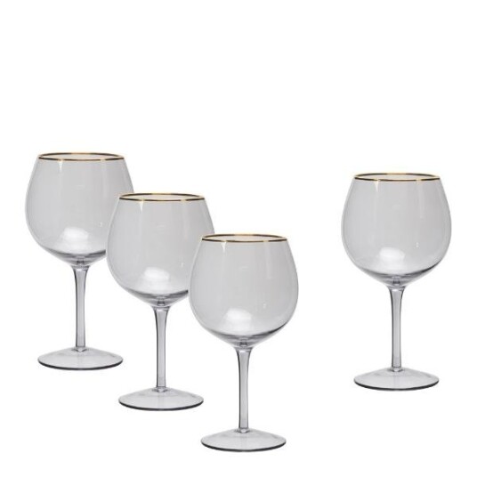 Modern House Soft Grey ginglass 60 cl 4 stk røykgrå/gull
