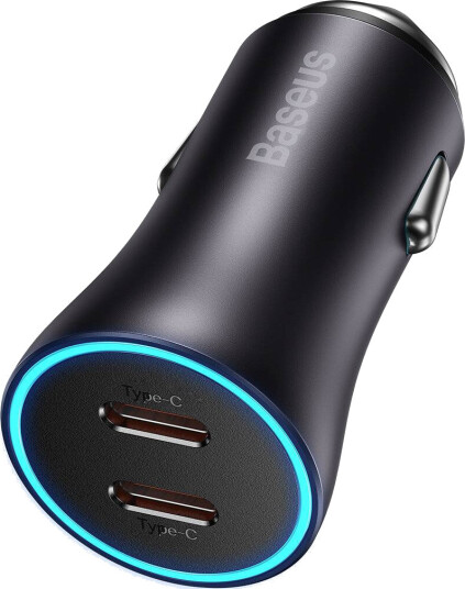 Baseus Golden Contactor Pro 40W Hurtiglader med 2x USB-C Port Grå