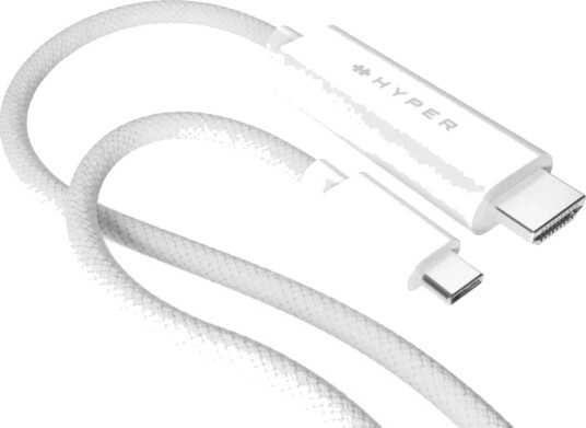 HyperDrive 4K 60Hz USB-C til HDMI-kabel 2.5 m Hvit