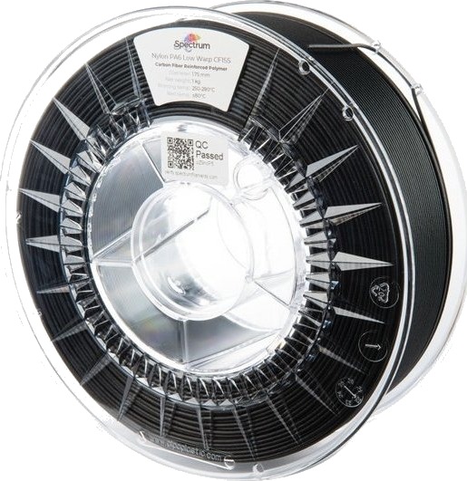 Spectrum PA6 Low Warp CF15S Filament 1.75 mm 1000 g Svart 80720