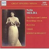 MediaTronixs Dame Nellie Melba : The Hayes and London Recordings 1921 - 26 CD (2004) Pre-Owned