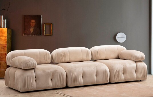 Belgin Boblende Sofa 3 seter   Beige