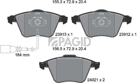 PAGID T2084N Bremseklosser