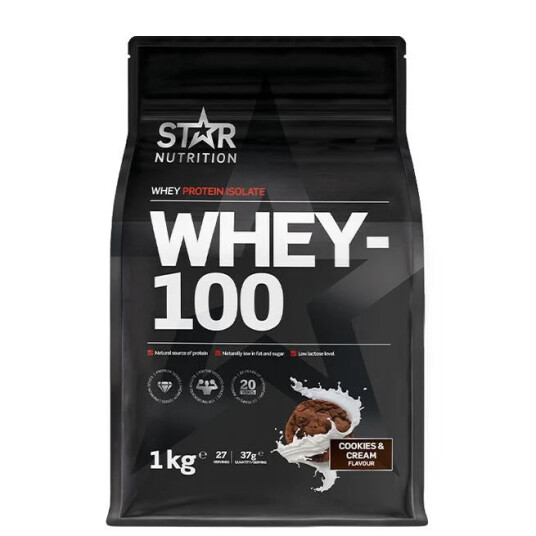 Star Nutrition Whey 100, myseproteinisolat 1000g Cookiesandcream