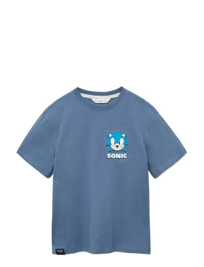 Mango Embossed Sonic T-Shirt Blue 9-10