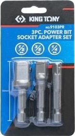 King Tony Sett Med Spennhylser For Bits Til Skrutrekkere 1/4" Tommer 1/4", 3/8", 1/2" X 50 Mm, Kulefeste
