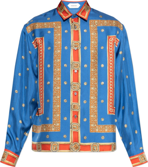 Versace Herre Skjorter Blå S,