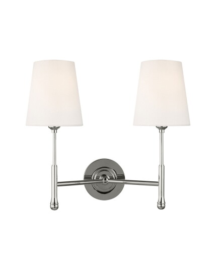Visual Comfort Capri Double Sconce Nickel