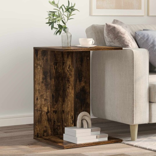 vidaXL Sidetabell Røkt eik 45 x 40 x 62,5 cm Konstruert tre
