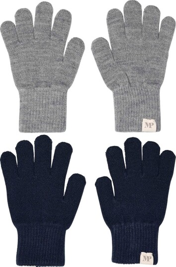 Mp Danmark Mix Light Grey Mel Blue Comfy Hansker 2 Pakning 7 11 år