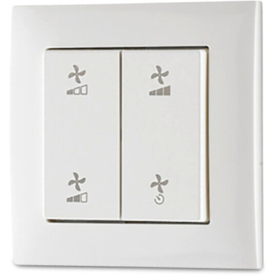 xComfort Glanset vippe hvit  dobbel - viftesymbol - 1408976
