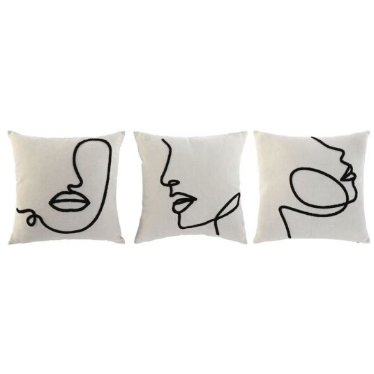 Pute Home ESPRIT Naturell 45 x 15 x 45 cm 3 enheter