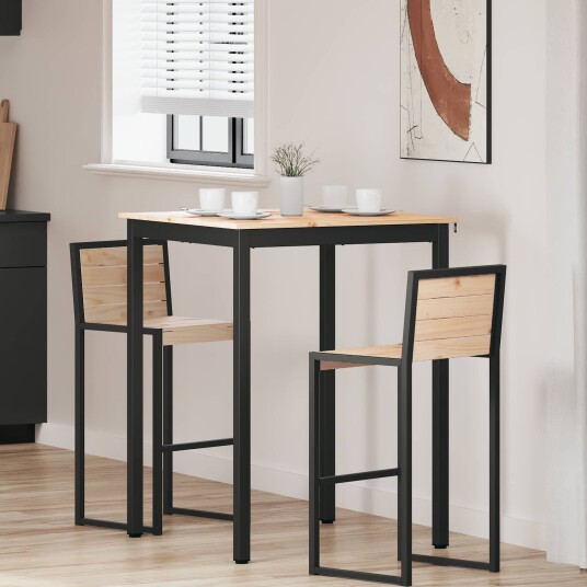 vidaXL Barbord Naturlig 80 x 80 x 105 cm Massiv furu vidaXL Barbord Naturlig 80 x 80 x 105 cm Massiv furu