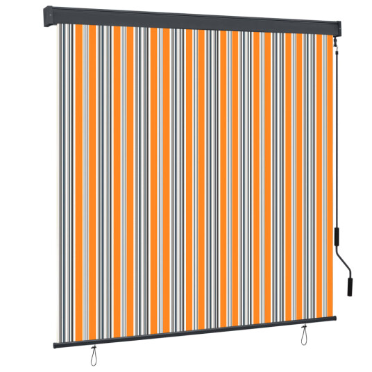vidaXL Utendørs rullegardin 170x250 cm gul og blå