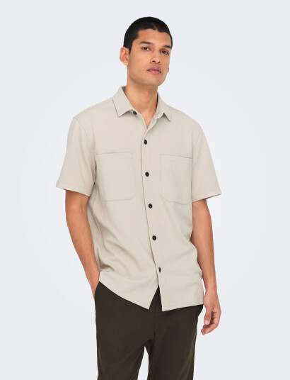 ONLY & SONS Onsnewkodyl Reg Ss Shirt - Cream - M