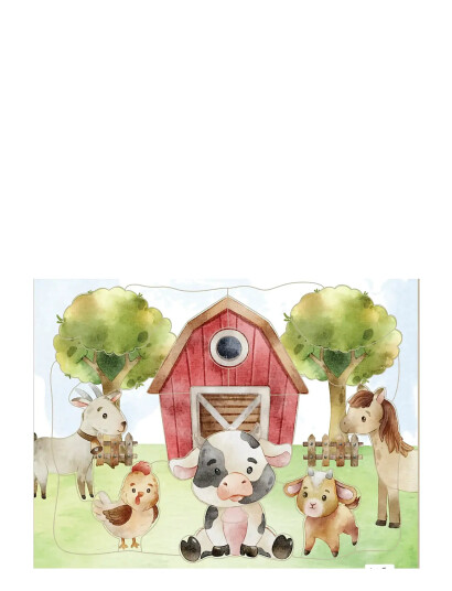 Barbo Toys Frame Cardboard Puzzle - Farm - Multi/patterned - ONE SIZE