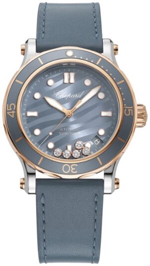 Chopard Dameklokke 278587 6001 Happy Sport Blå/Lær Ø40 mm