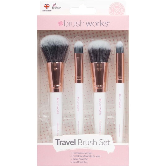 Brushworks Travel Set- Pink & Gold Brushworks Travel Set- Pink & Gold