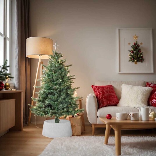 Vidaxl Juletreskjørt hvit Ø56x23 cm plast