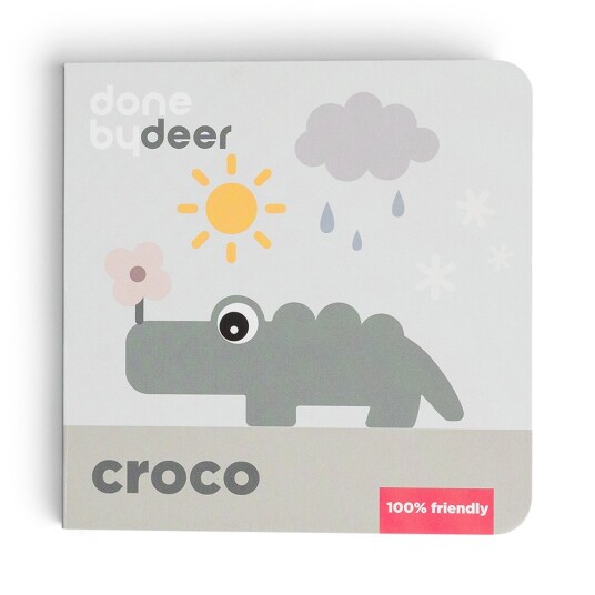 Done By Deer Board Book Seasons Croco Colour Mix Multi Patterned 12x12cm Done By Deer Board Book Seasons Croco Colour Mix Multi Patterned 12x12cm