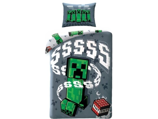 Mcu Minecraft Creeper Sengetøj 140 x 200 cm 100 procent bomuld