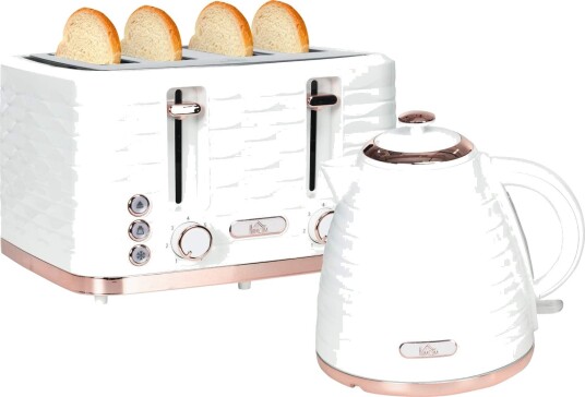 Brødrister- og vannkokersett, 7 bruningsnivåer, kremhvit Brødrister- og vannkokersett, 7 bruningsnivåer, kremhvit
